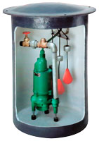 residential grinder pump cutaway